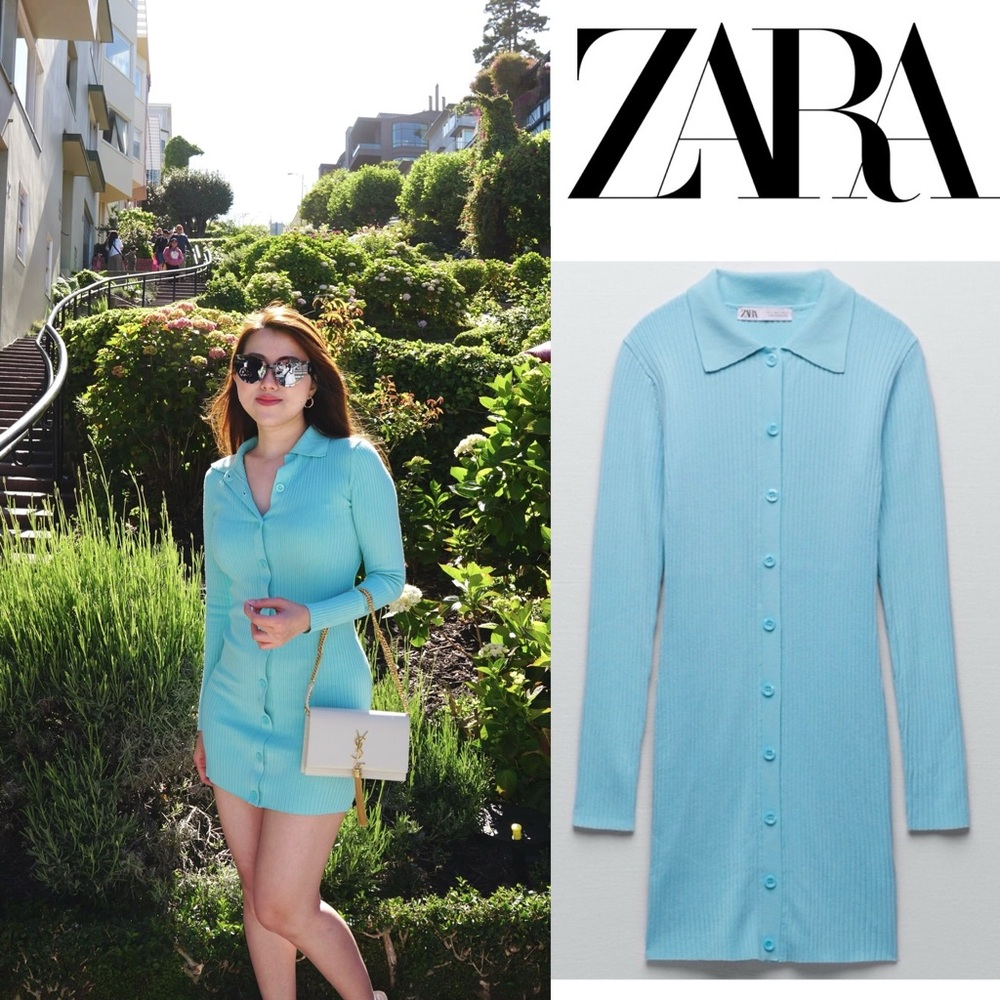 ZARA Polo collar knit dress